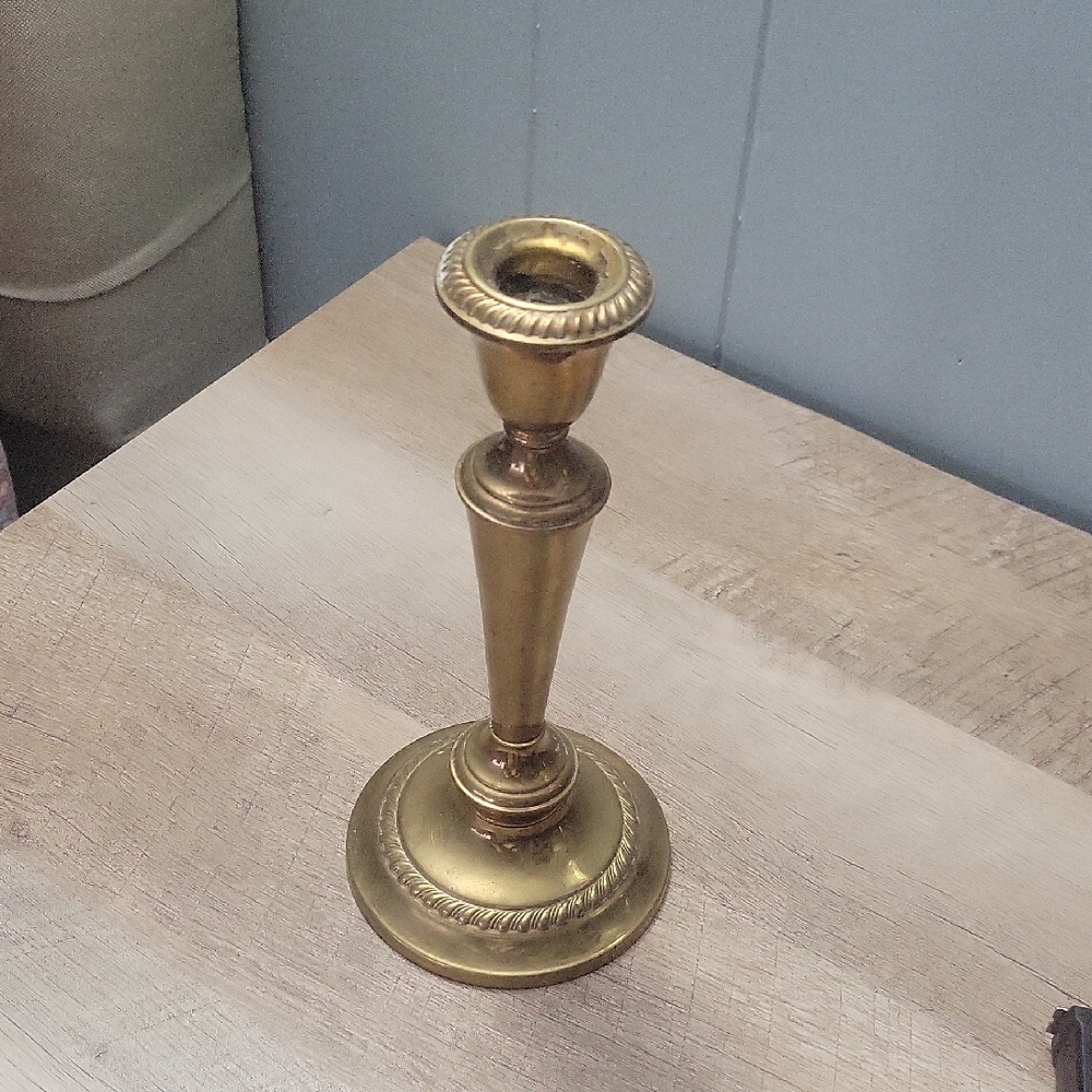 Tall Brass Candlestick Holder